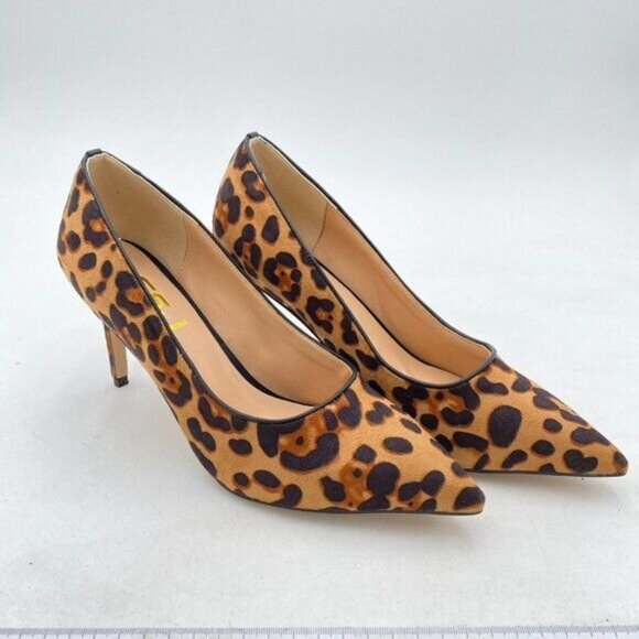 FSJ Leopard High Heels Pointy Toe Pump Office Ladies Party Date Business Shoe - Picture 3 of 7
